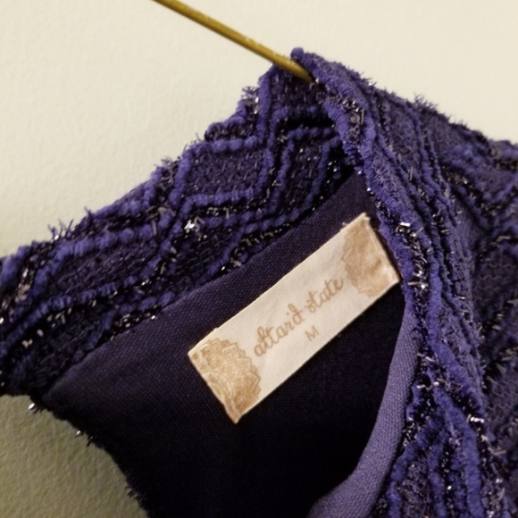 Altar’d State Navy Blue Metallic Chevron Dress - Picture 3 of 6